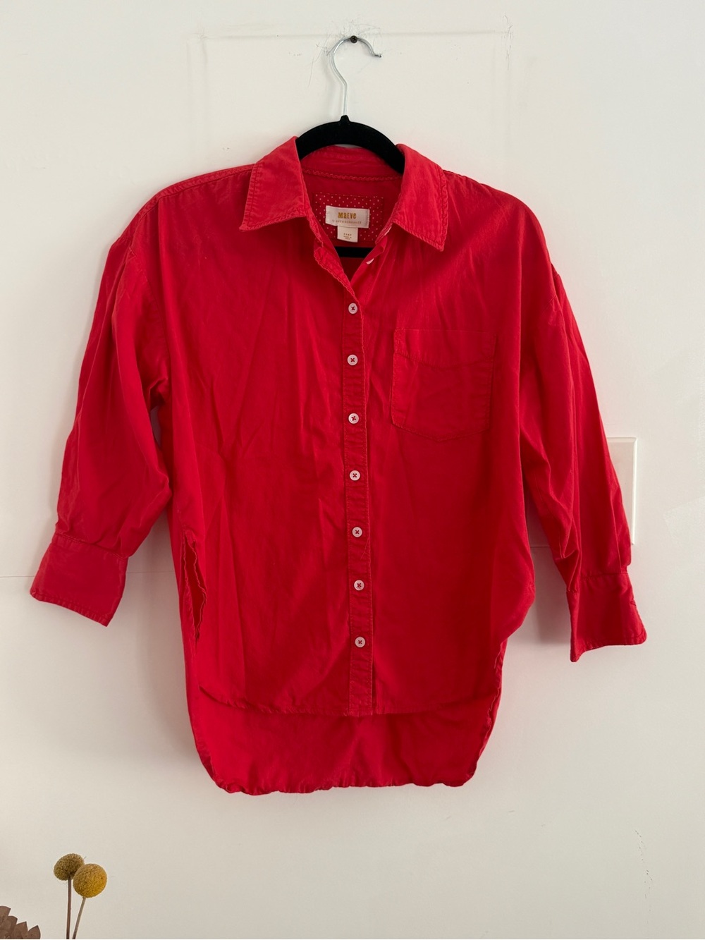 Anthropologie Maeve Bennet Buttondown Red XXSP